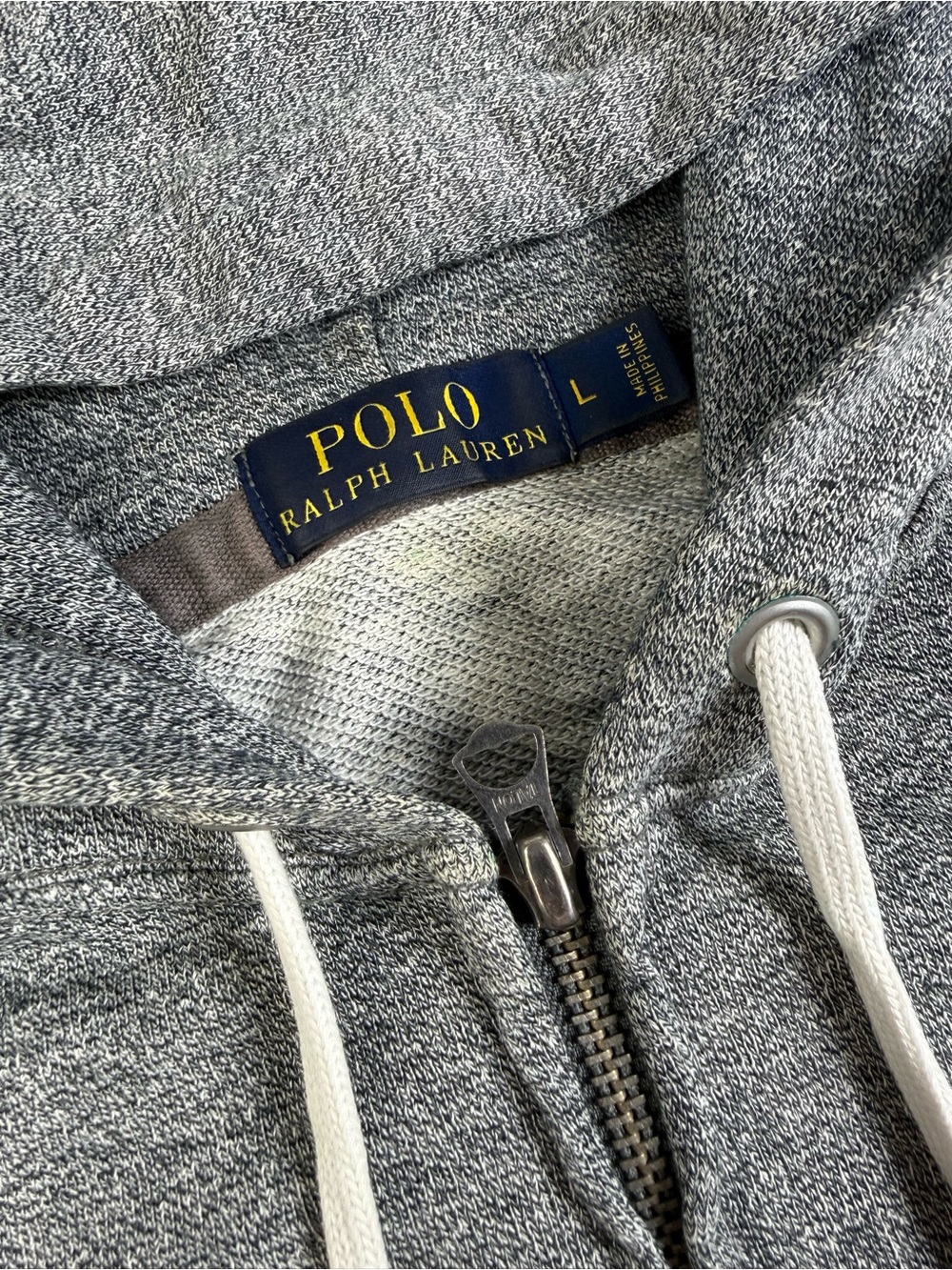 Polo Ralph Lauren 100% Cotton Full Zip Hoodie Heather Gray Men’s L - Picture 2 of 12
